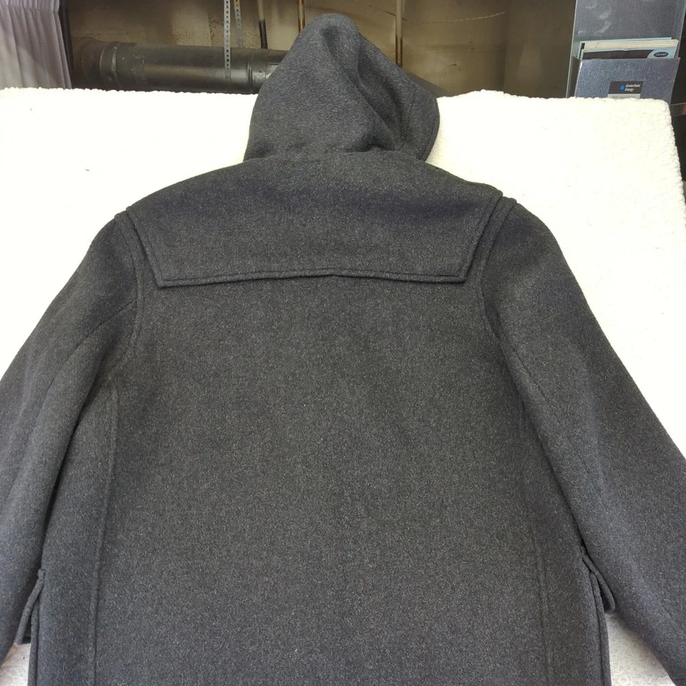 Monty Coat Men's Wool Blend Plaid‎ Lined Duffle Coat Size 48 Made in England